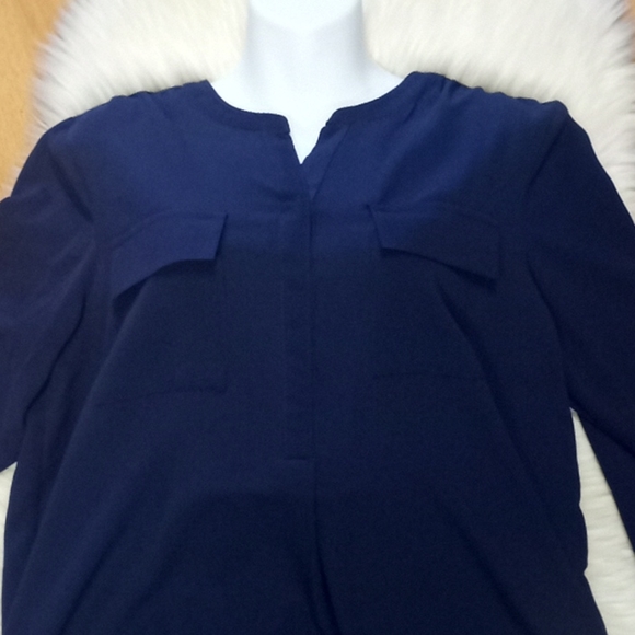 Cathy Navy Crepe Blouse - Picture 10 of 14